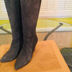 Charles David Easton Wedge Grey Suede boots 8.5